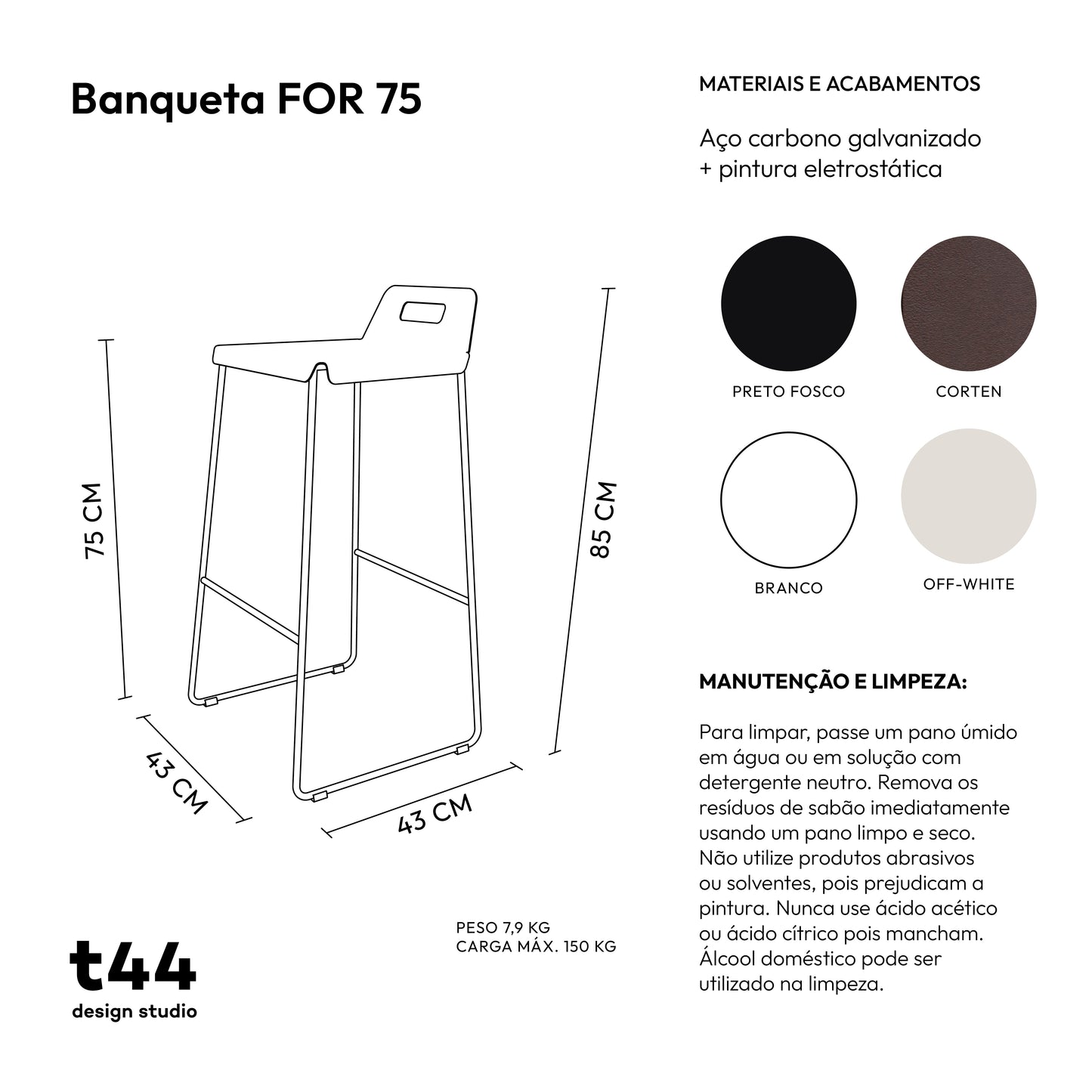 Banqueta FOR 75 (sob encomenda)