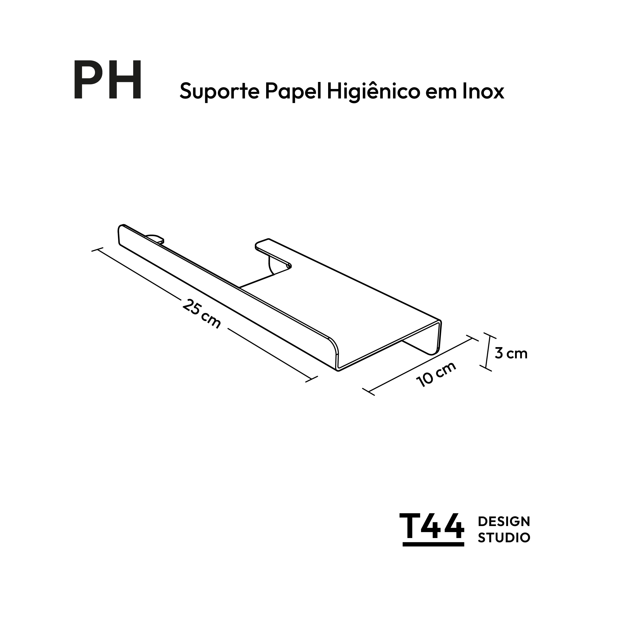 PH - Suporte Papel Higiênico em Inox
