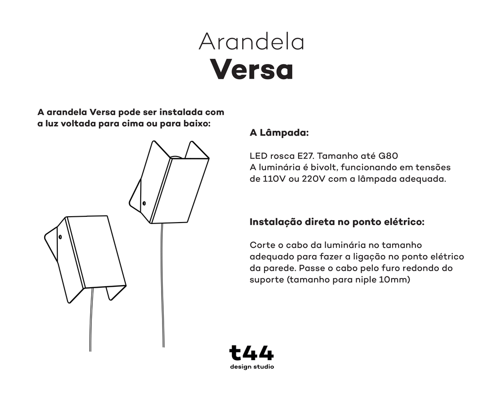 Versa - Arandela em aço inox