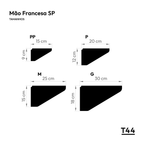 Mão francesa SP (par) - Suporte para prateleira em aço - Preto fosco